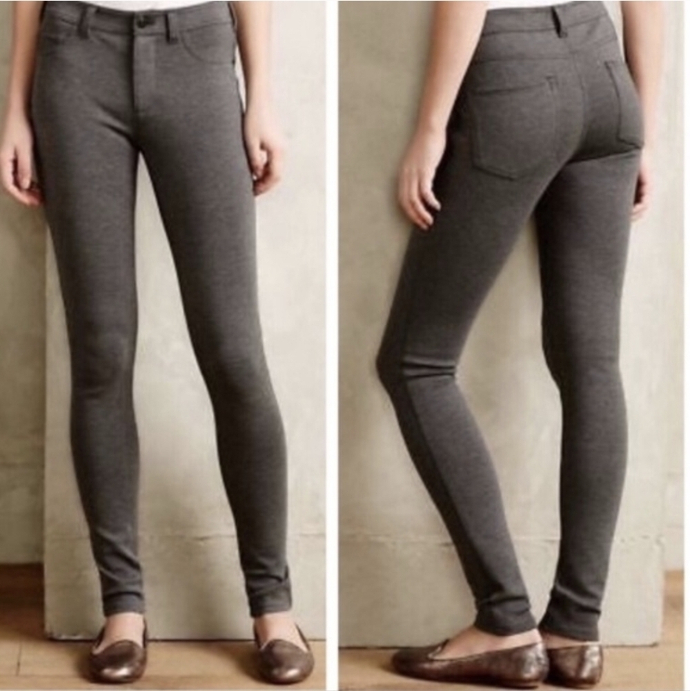 Pilcro And The Letterpress Anthropologie Women's Gray Slim Fit Pants Sz 28
